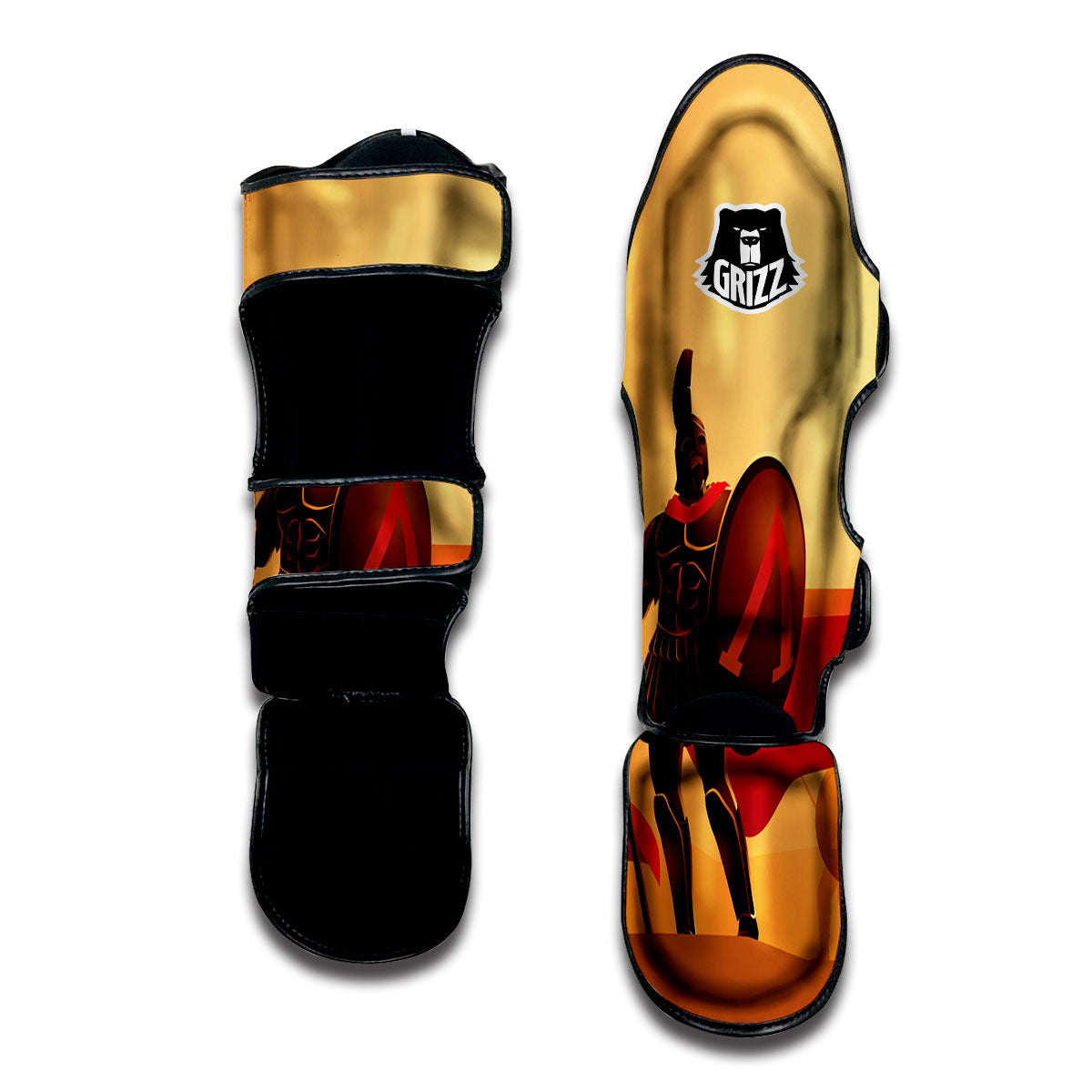 Spartan Ancient Print Muay Thai Shin Guards-grizzshop
