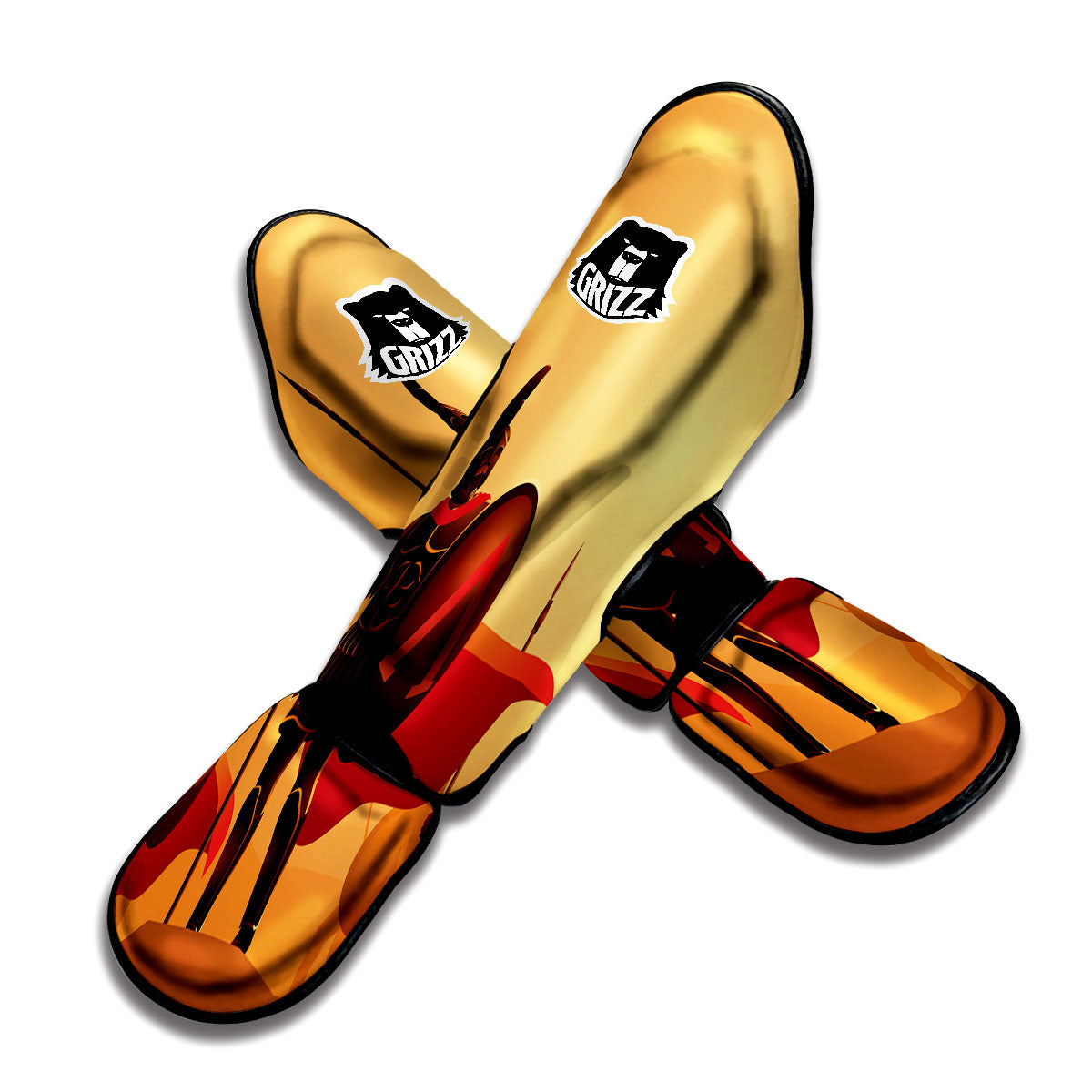 Spartan Ancient Print Muay Thai Shin Guards-grizzshop