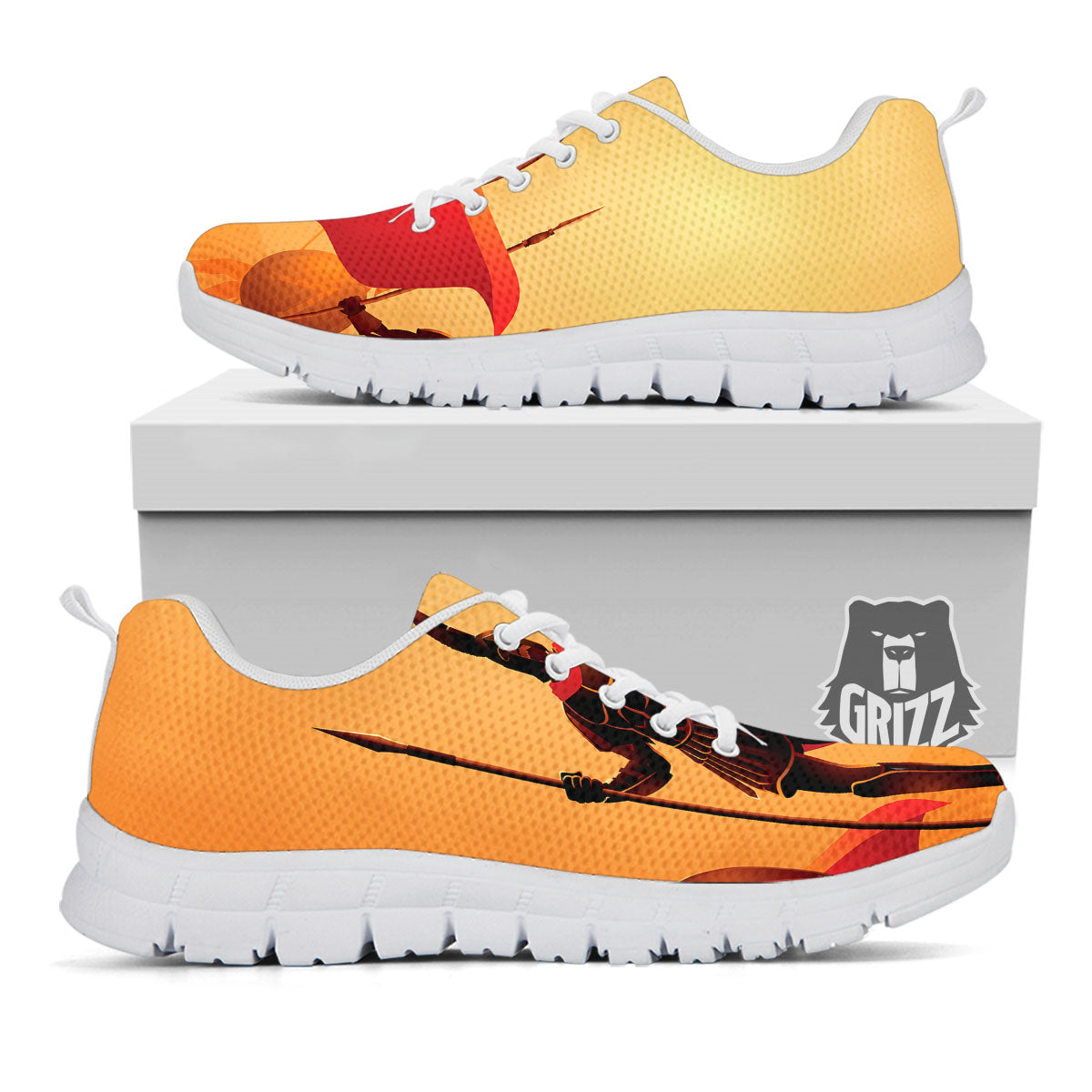 Spartan Ancient Print White Sneaker-grizzshop