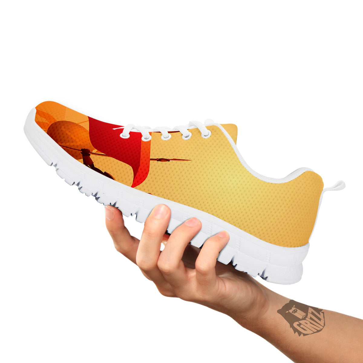 Spartan Ancient Print White Sneaker-grizzshop