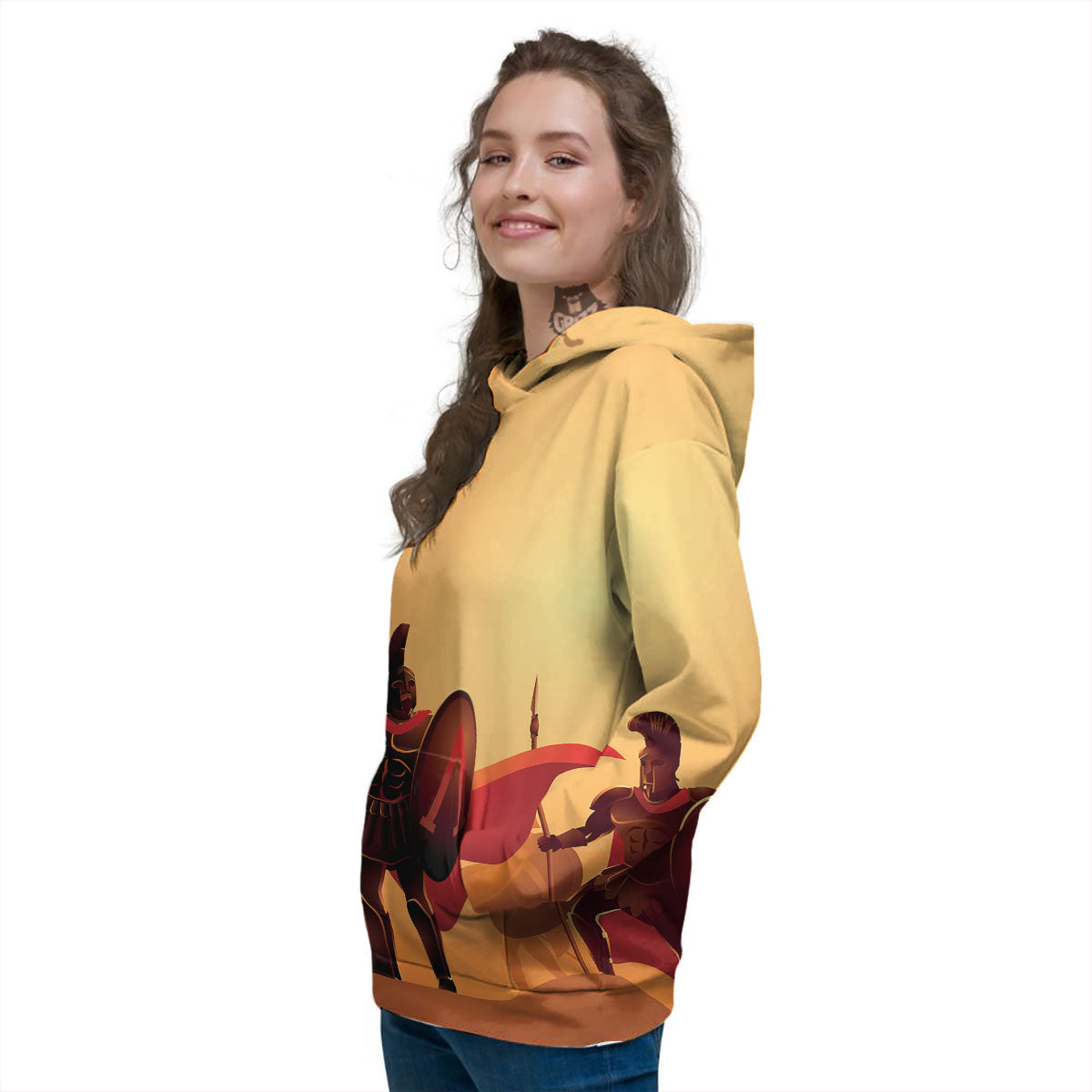 Spartan Ancient Print Women's Hoodie-grizzshop