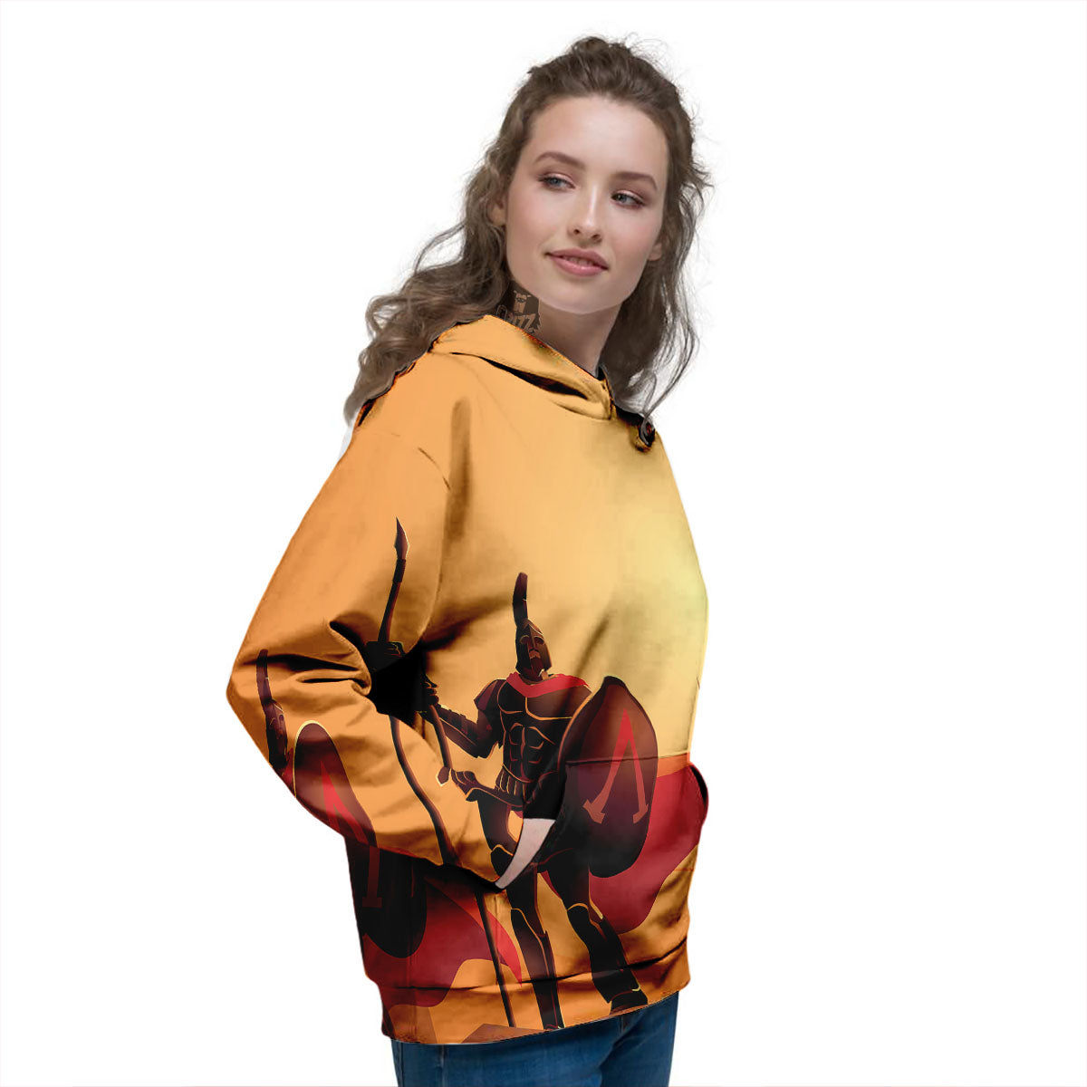 Spartan Ancient Print Women's Hoodie-grizzshop