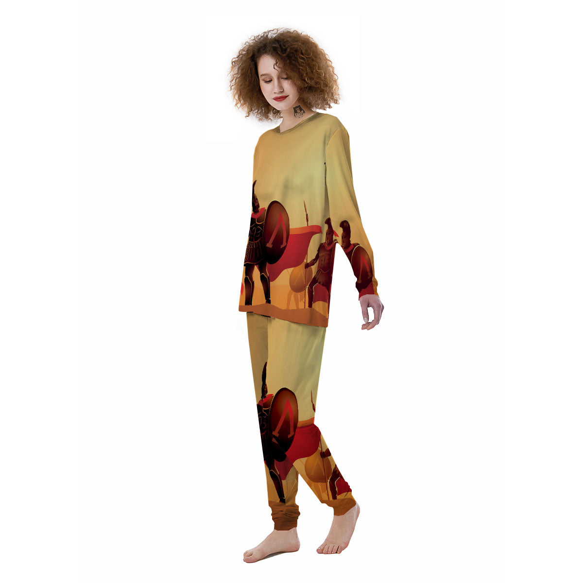 Spartan Ancient Print Women's Pajamas-grizzshop