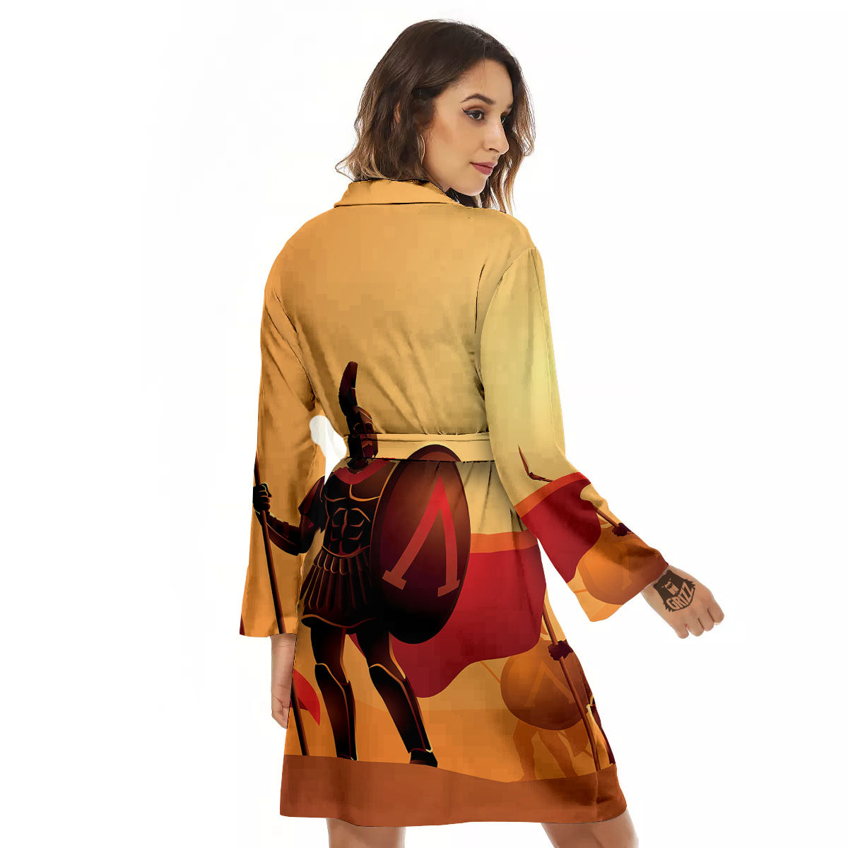 Spartan Ancient Print Women's Robe-grizzshop