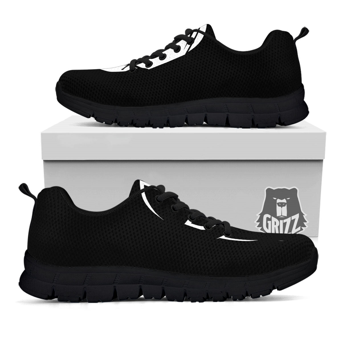 Spartan Helmet White And Black Print Black Sneaker-grizzshop