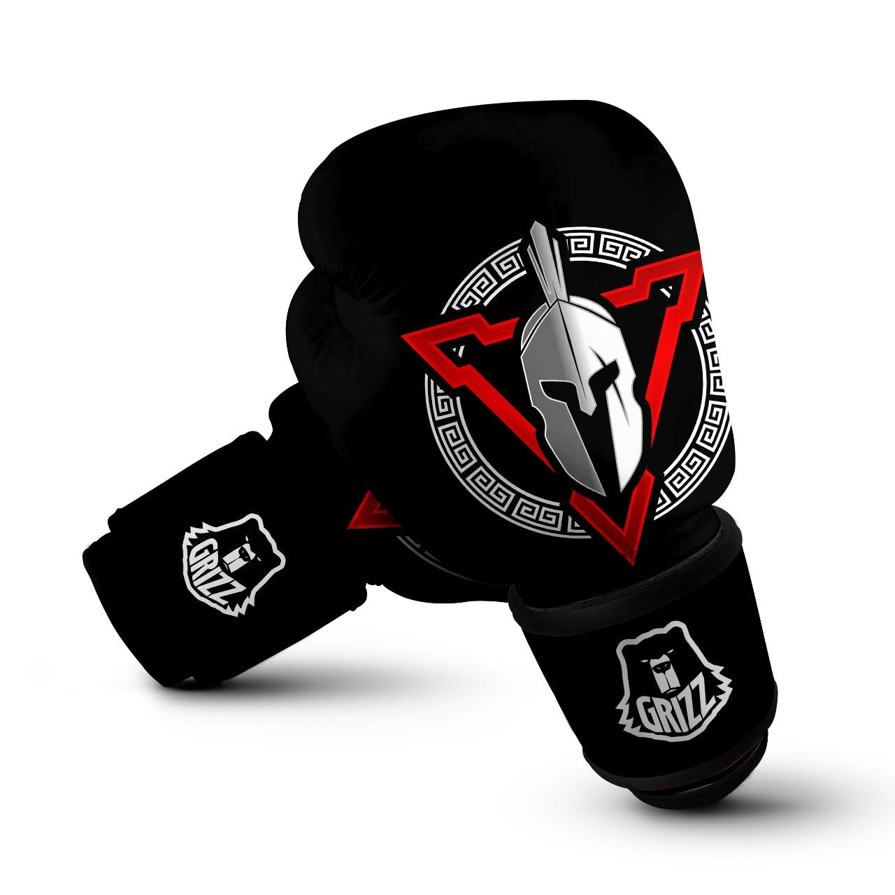 Spartan Red And White Print Boxing Gloves-grizzshop