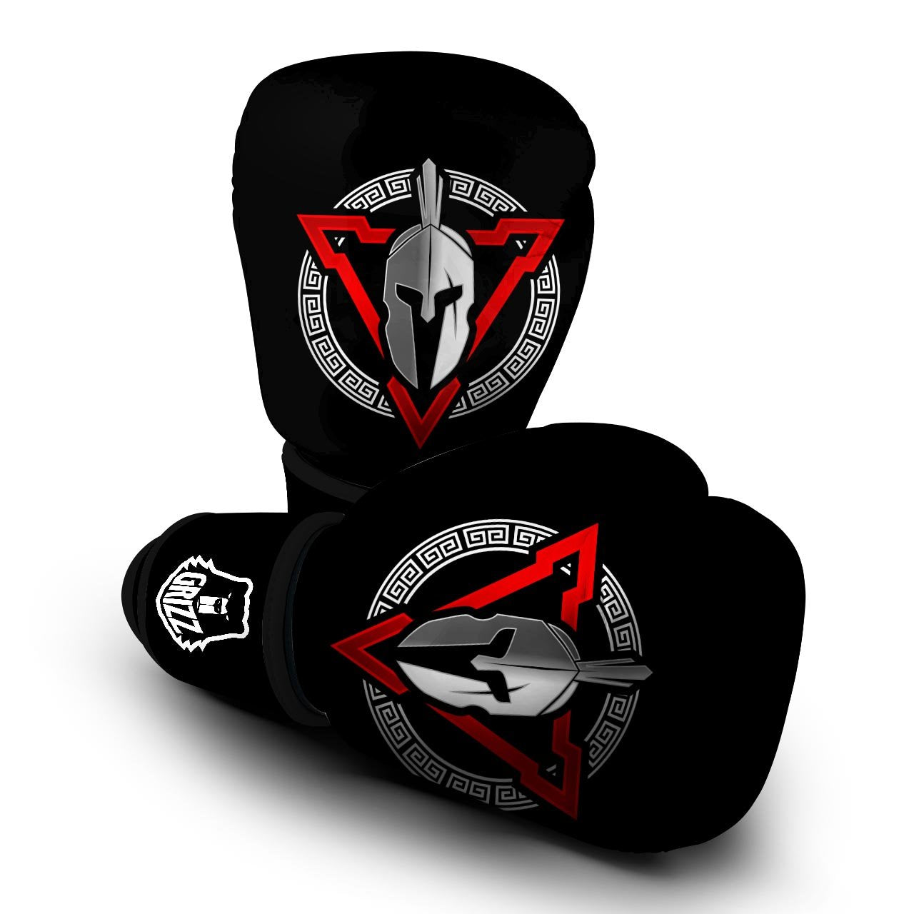 Spartan Red And White Print Boxing Gloves-grizzshop