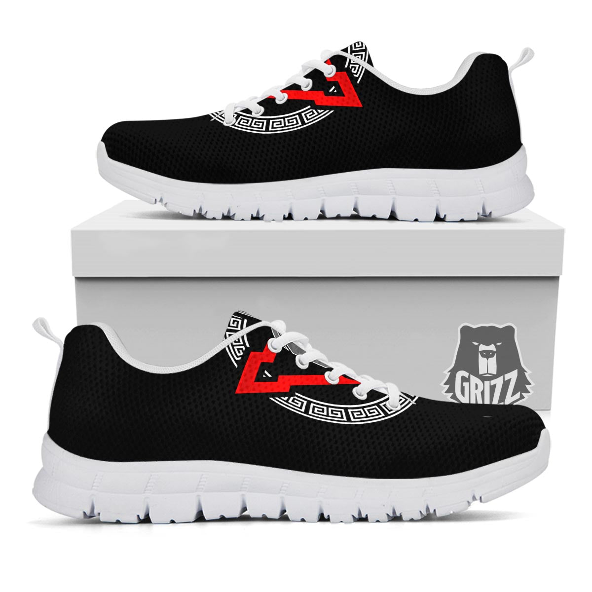Spartan Red And White Print White Sneaker-grizzshop