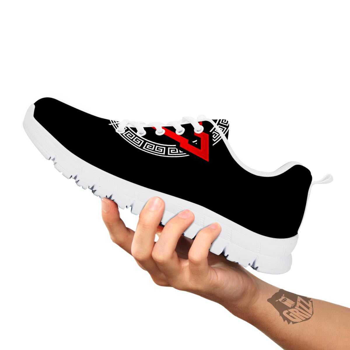 Spartan Red And White Print White Sneaker-grizzshop