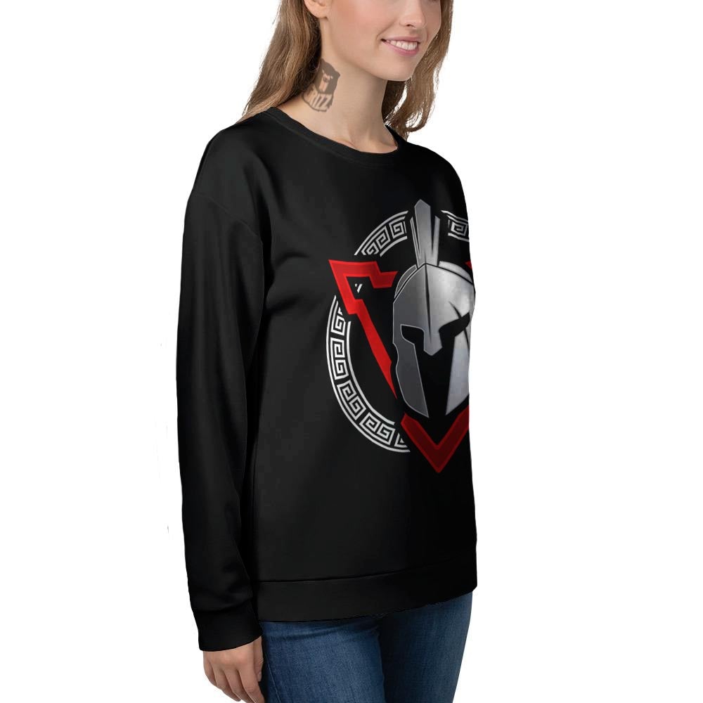 Spartan Red And White Print Women's Sweatshirt-grizzshop
