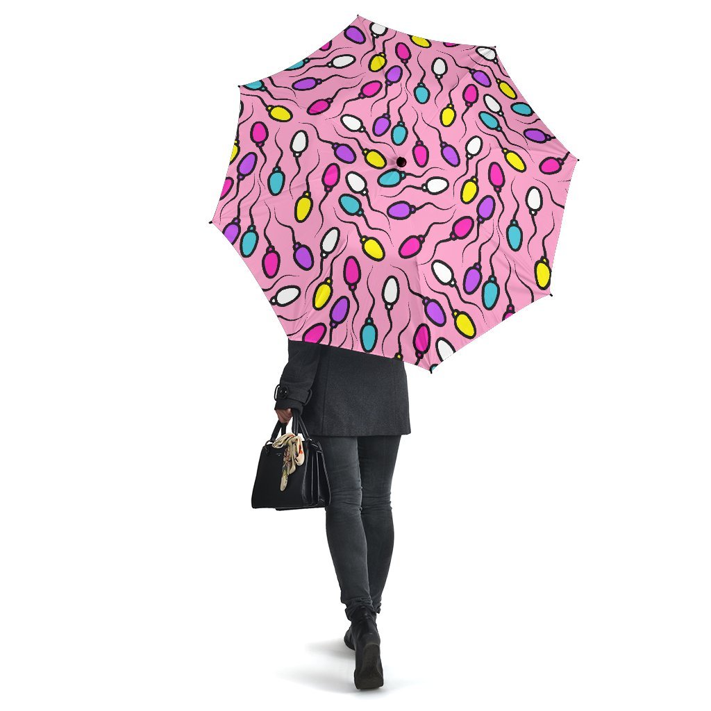 Sperm Anatomy Pattern Print Automatic Foldable Umbrella-grizzshop
