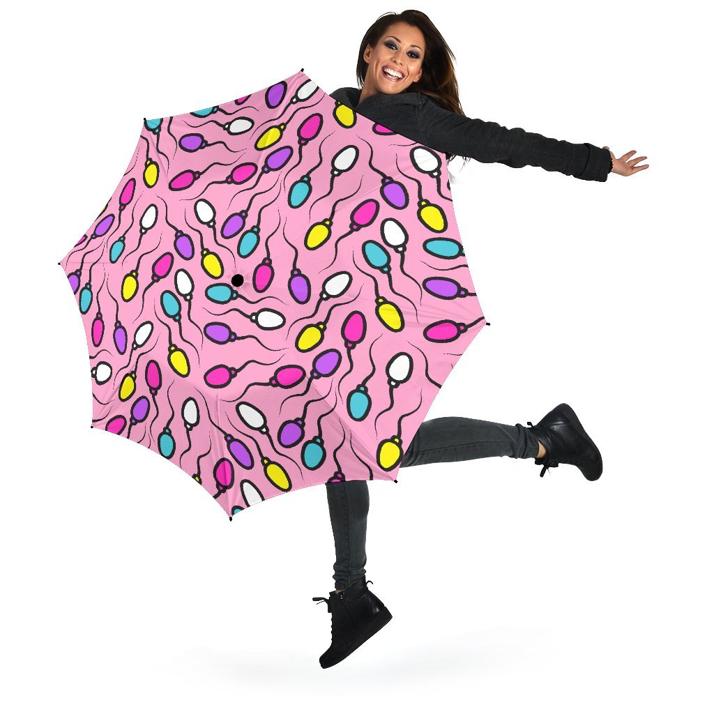 Sperm Anatomy Pattern Print Automatic Foldable Umbrella-grizzshop