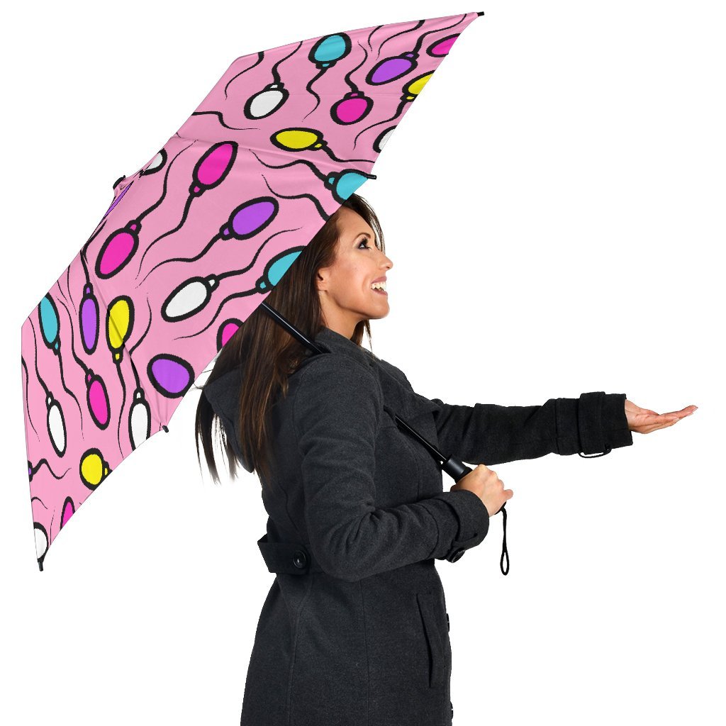 Sperm Anatomy Pattern Print Automatic Foldable Umbrella-grizzshop