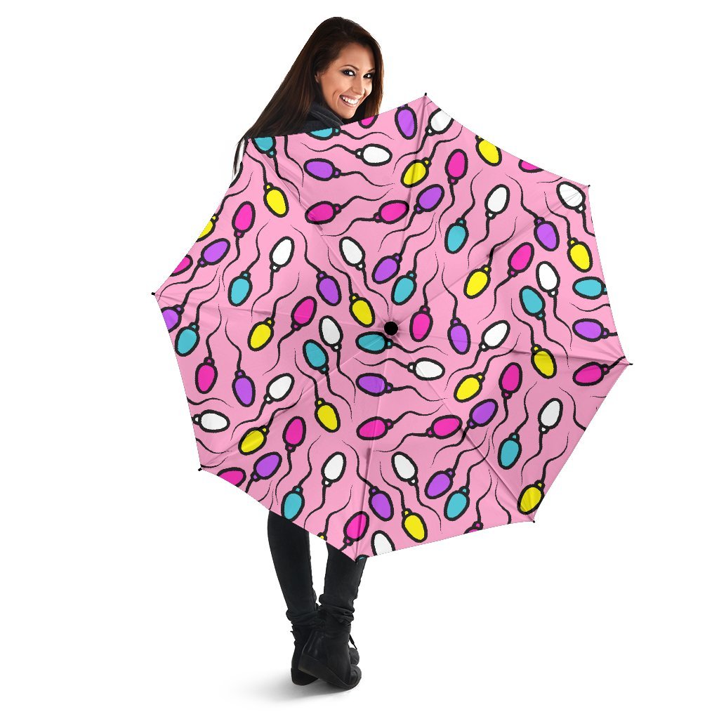 Sperm Anatomy Pattern Print Automatic Foldable Umbrella-grizzshop