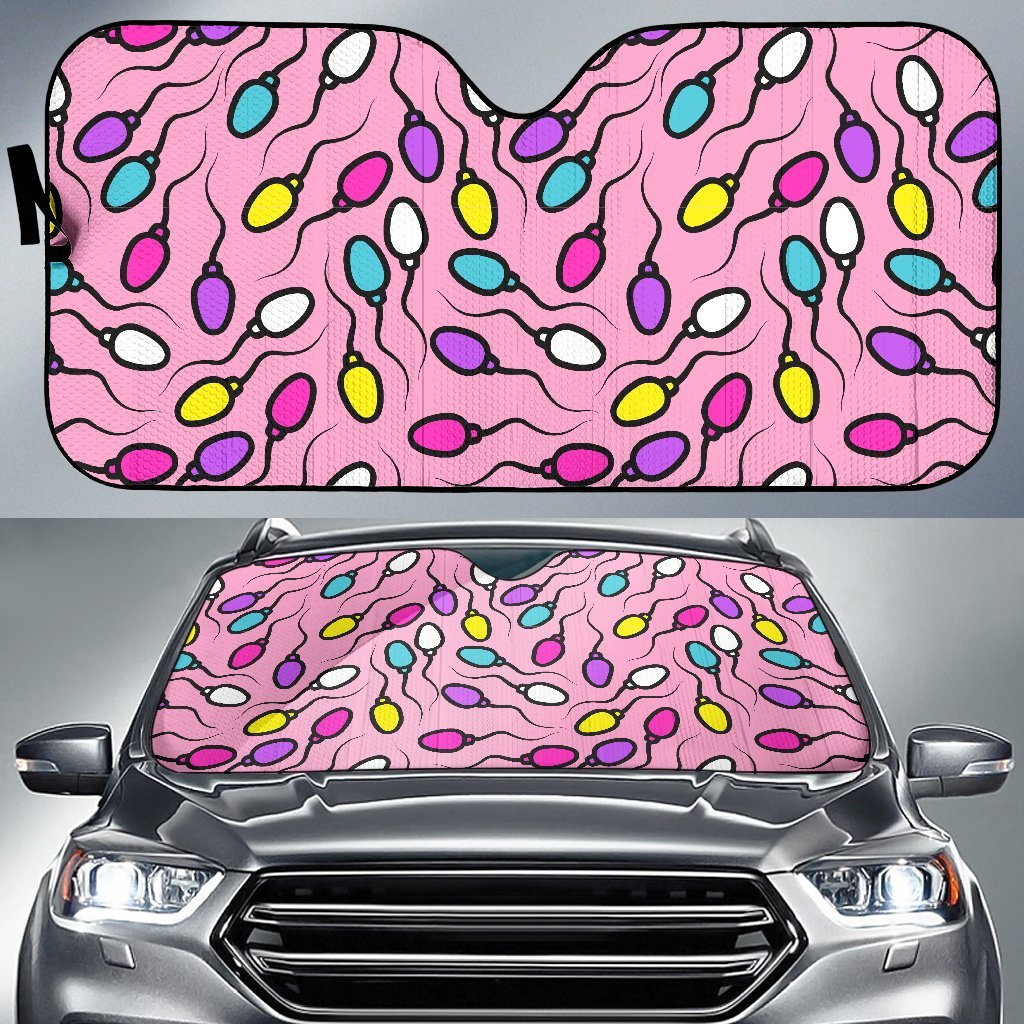 Sperm Anatomy Pattern Print Car Sun Shade-grizzshop