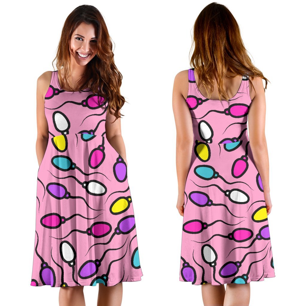 Sperm Anatomy Pattern Print Dress-grizzshop