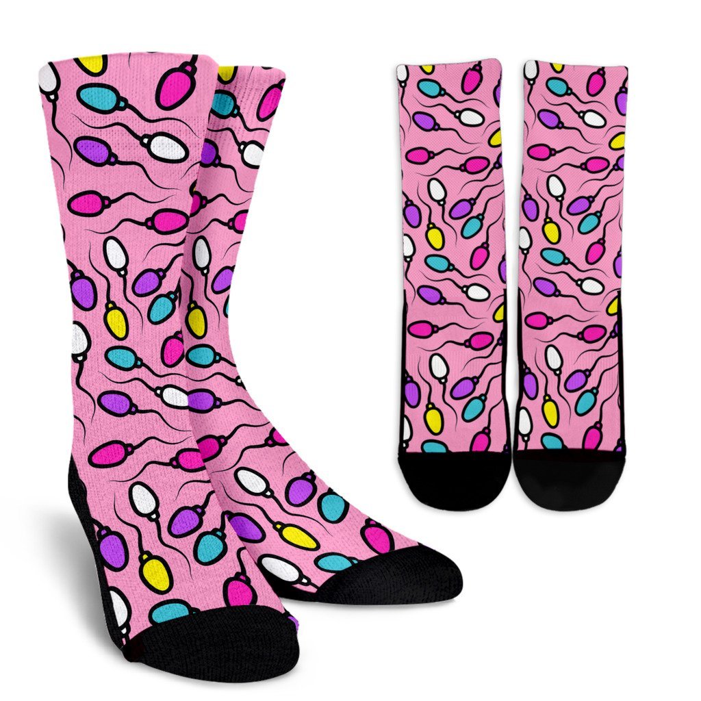 Sperm Anatomy Pattern Print Unisex Crew Socks-grizzshop
