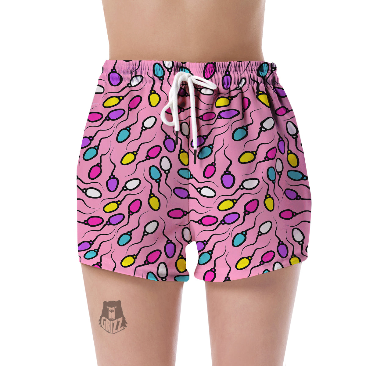 Sperm Anatomy Pattern Print Women's Shorts-grizzshop
