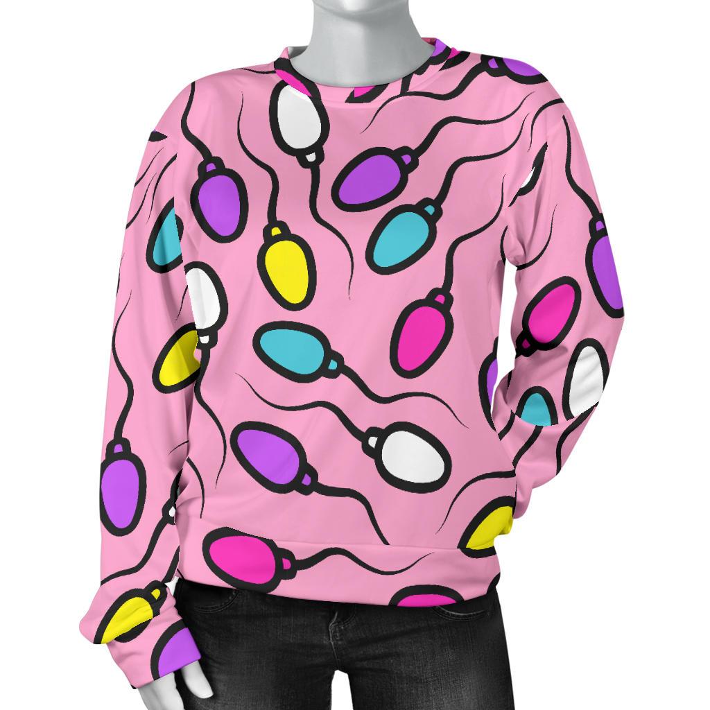 Sperm Anatomy Pattern Print Women's Sweatshirt-grizzshop