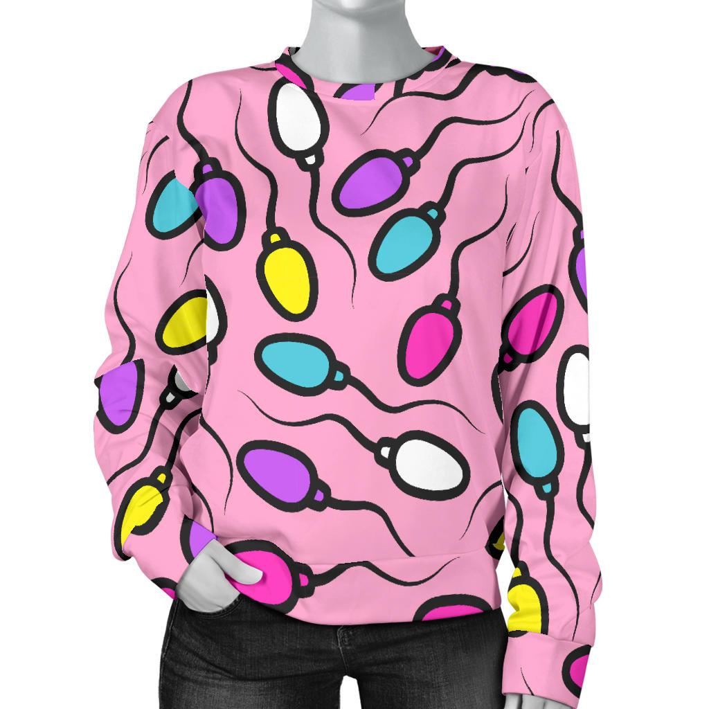 Sperm Anatomy Pattern Print Women's Sweatshirt-grizzshop