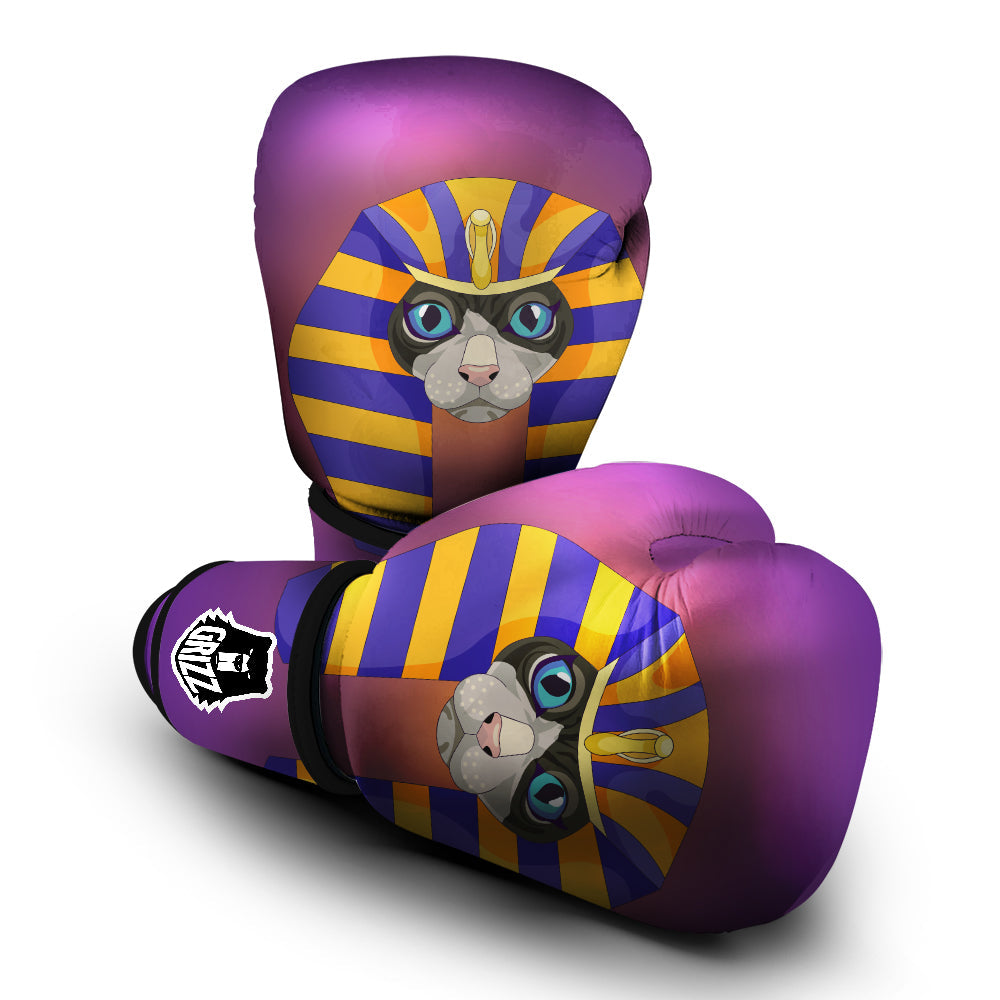 Sphynx Cat Pharaoh Print Boxing Gloves-grizzshop
