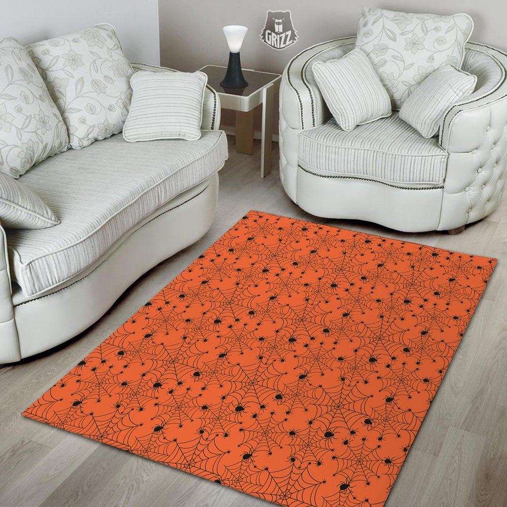 Spider Halloween Print Pattern Floor Mat-grizzshop
