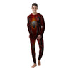 Spider Icon on Red Metal Print Men's Pajamas-grizzshop