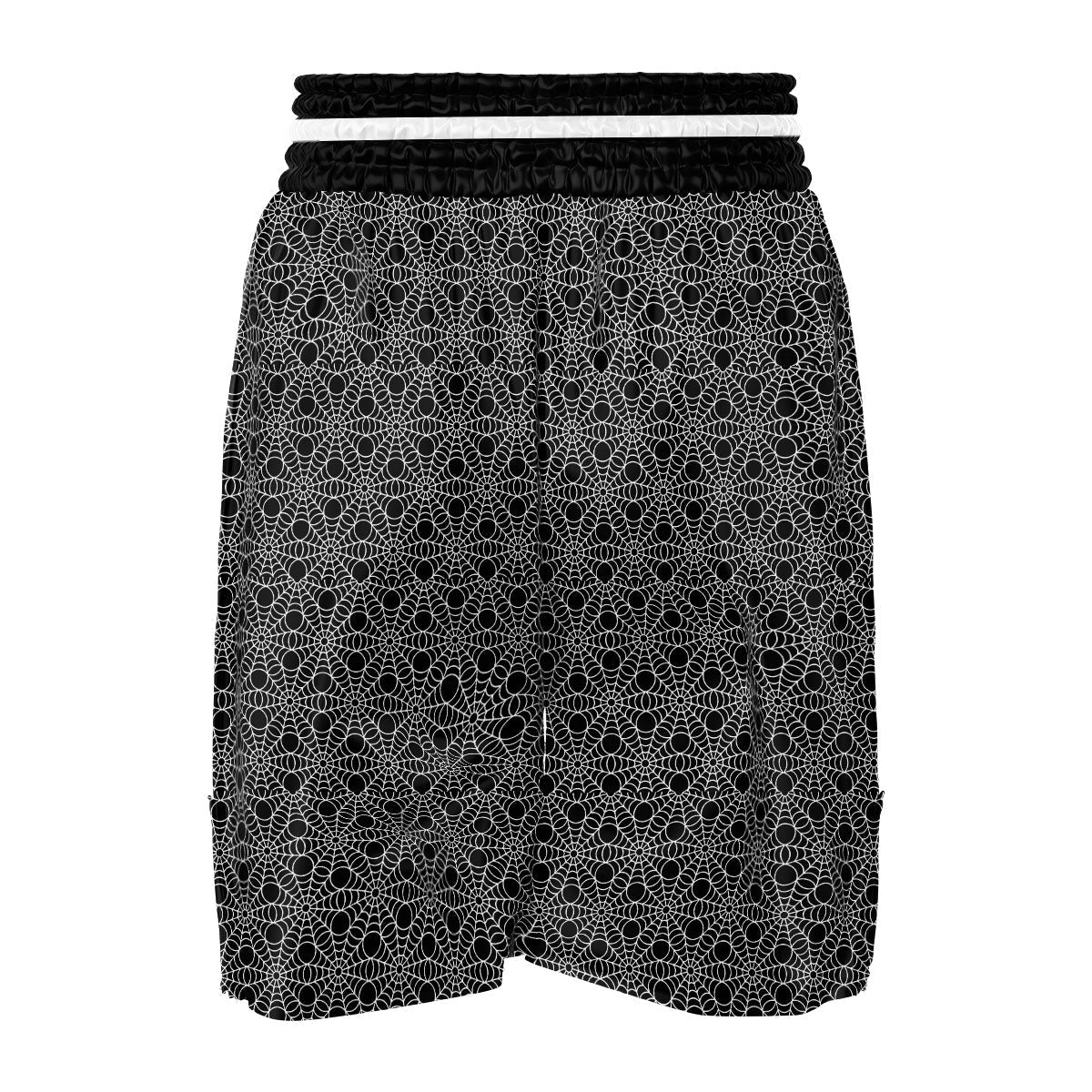 Spider Web Black Print Pattern Boxing Shorts-grizzshop
