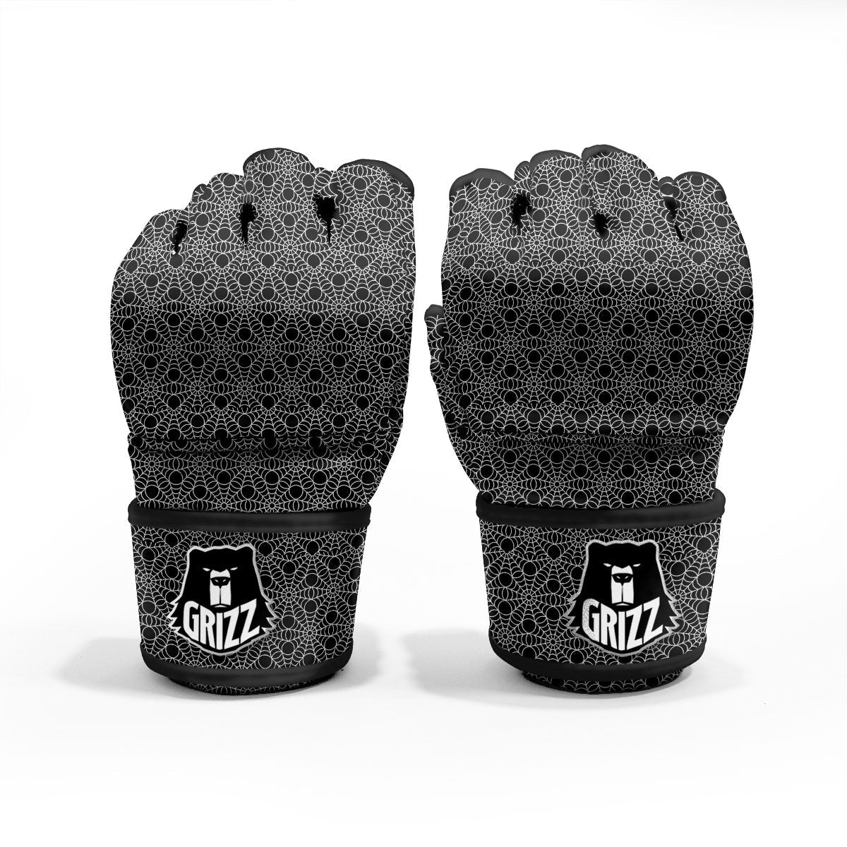 Spider Web Black Print Pattern MMA Gloves-grizzshop