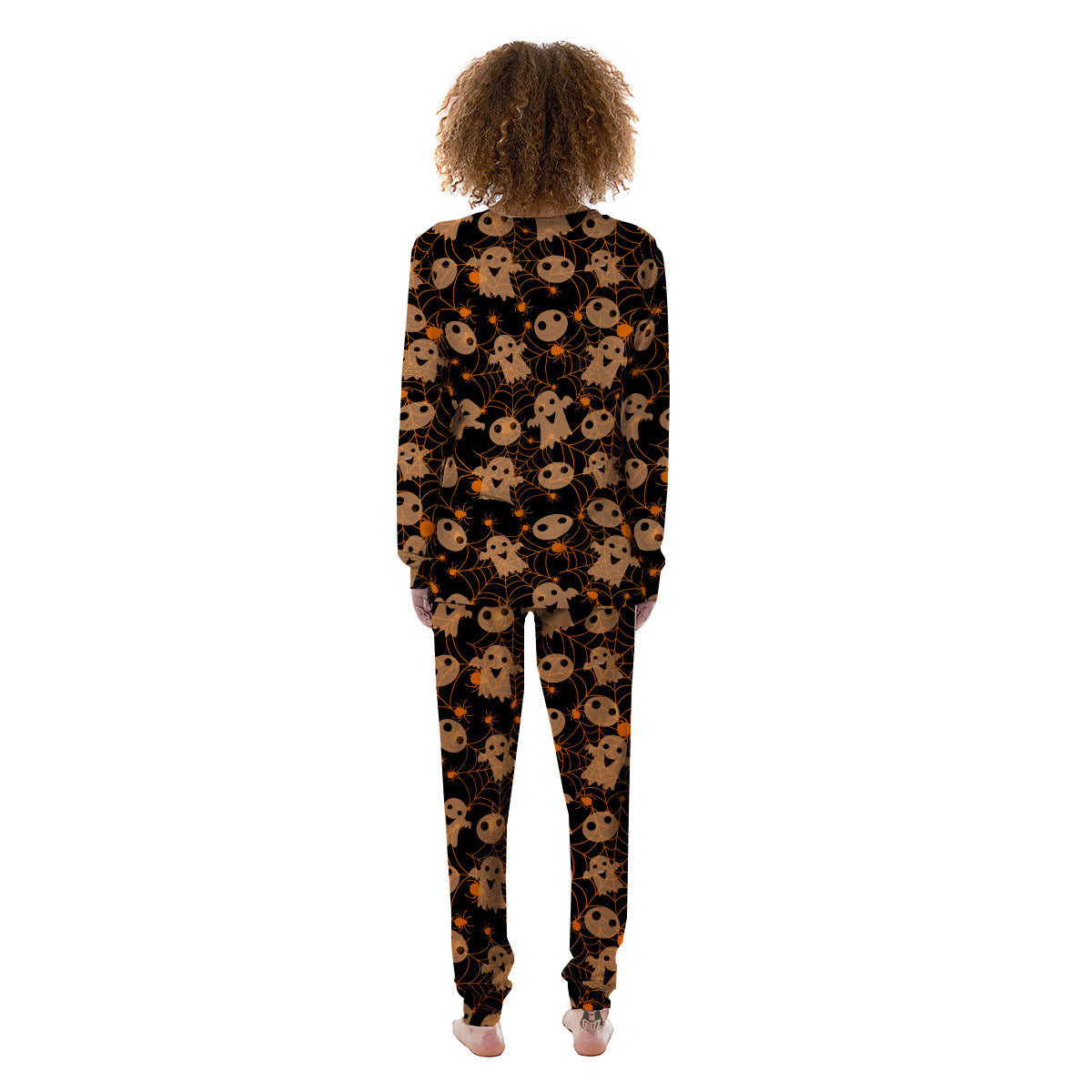 Spider Web Halloween Print Pattern Women's Pajamas-grizzshop