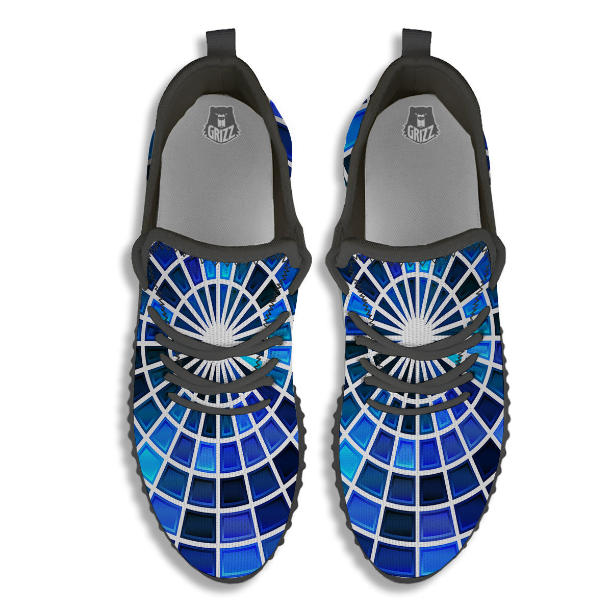 Spider Web Stained Mosaic Print Black Walking Shoes-grizzshop