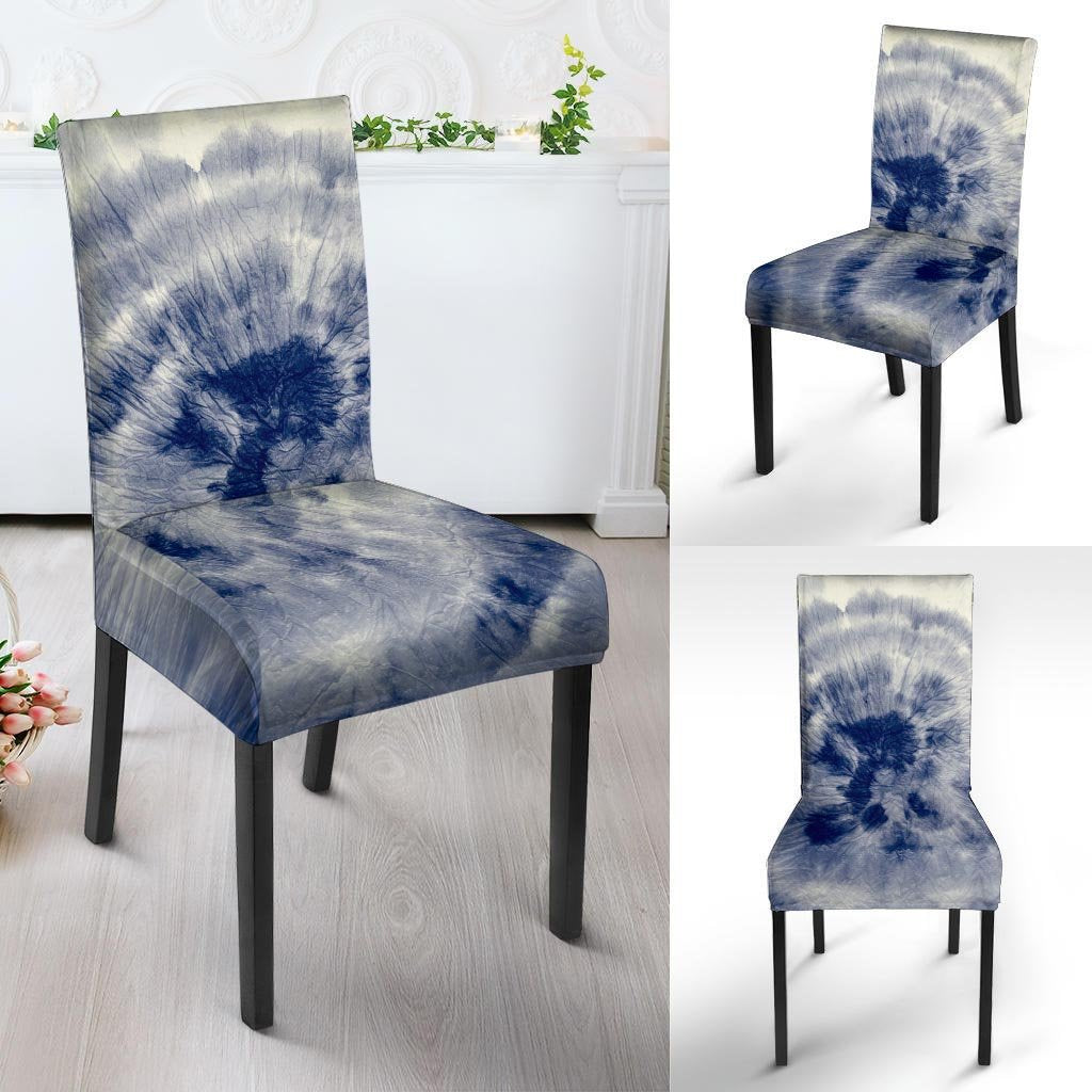 Spiral Blue Swirl Tie Die Chair Cover-grizzshop