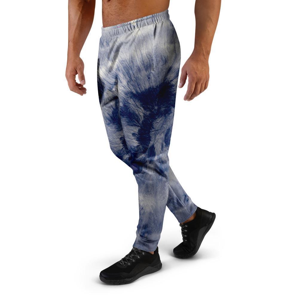 Spiral Blue Swirl Tie Die Men's Joggers-grizzshop