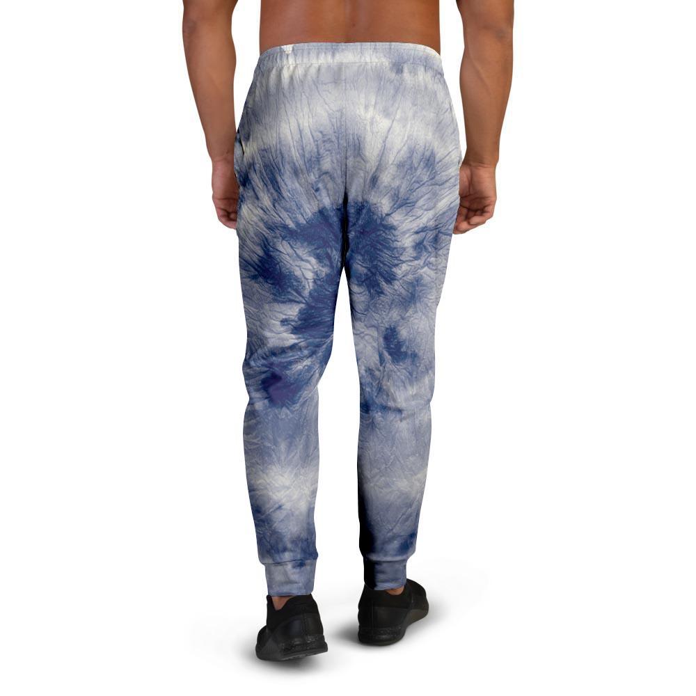Spiral Blue Swirl Tie Die Men's Joggers-grizzshop