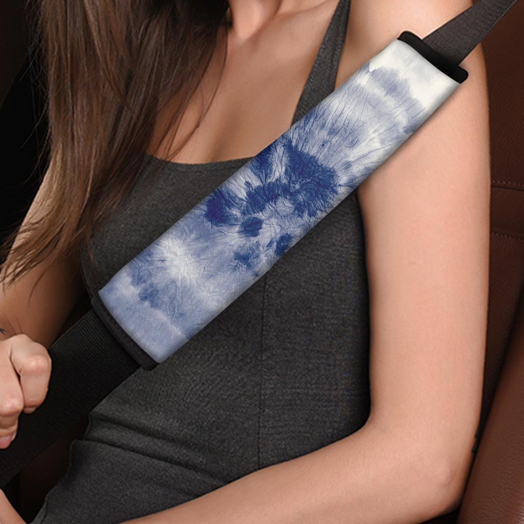 Spiral Blue Swirl Tie Die Seat Belt Cover-grizzshop
