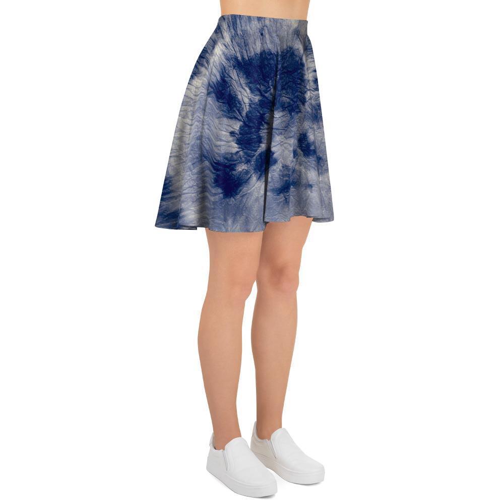 Spiral Blue Swirl Tie Die Women's Skirt-grizzshop