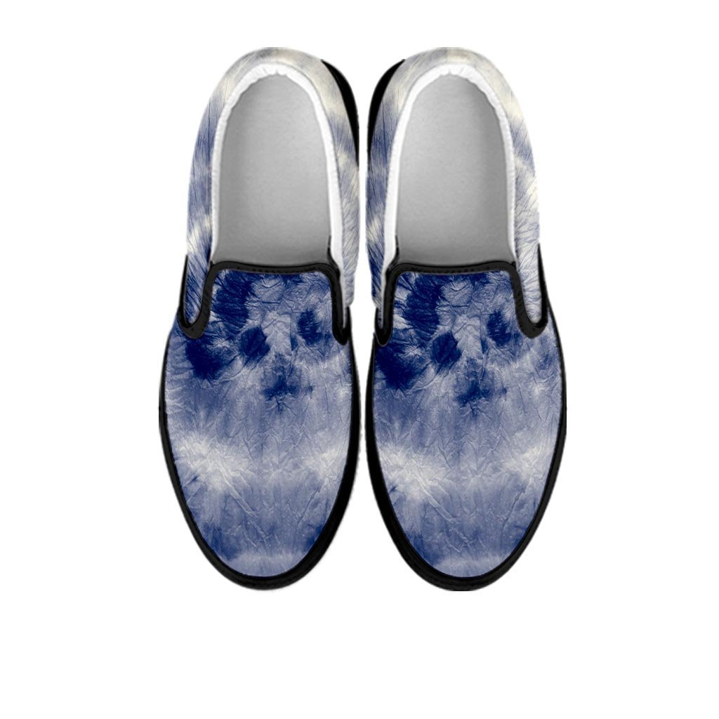 Spiral Blue Swirl Tie Die Women's Slip On Sneakers-grizzshop