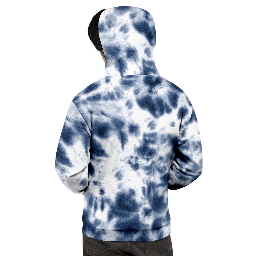 Spiral Blue Tie Dye Men's Hoodie-grizzshop