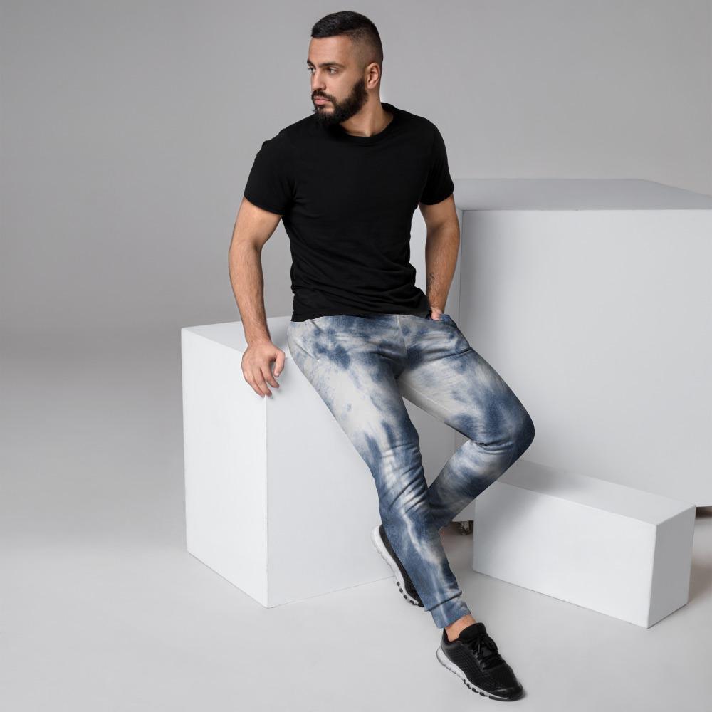 Spiral Blue Tie Dye Men's Joggers-grizzshop
