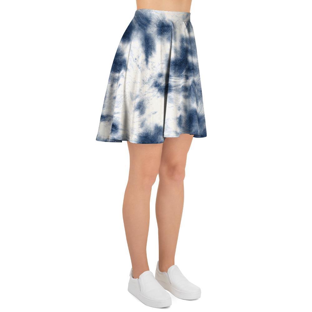 Spiral Blue Tie Dye Women's Skirt-grizzshop