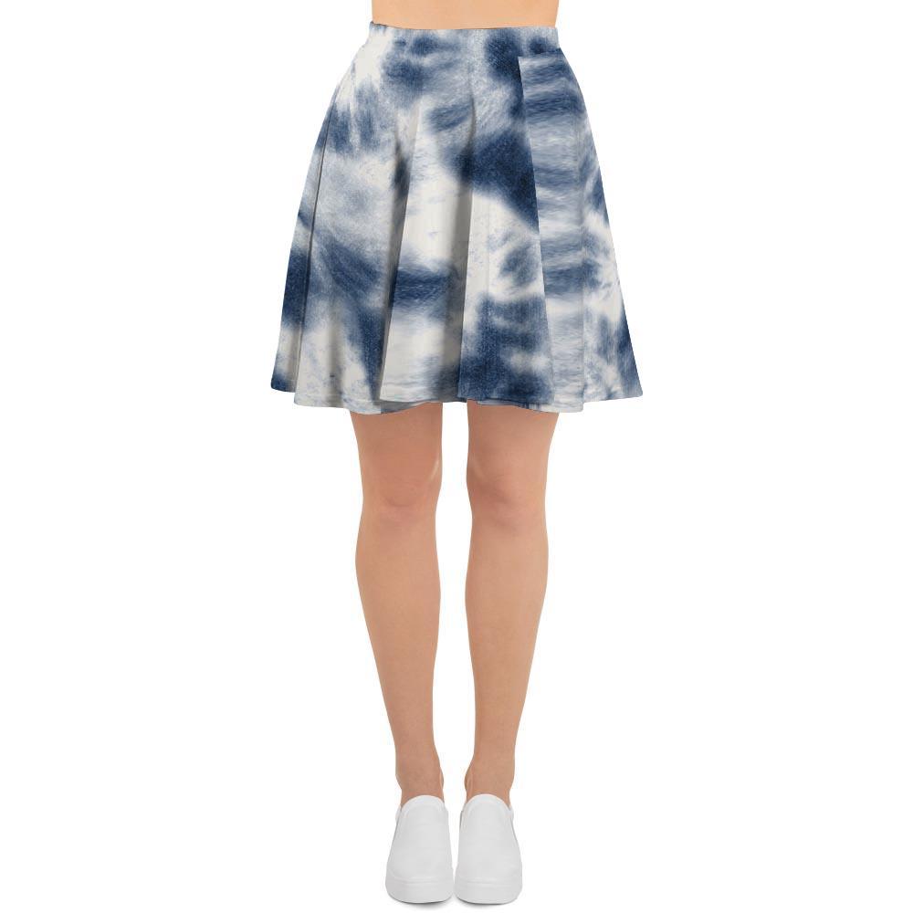 Spiral Blue Tie Dye Women's Skirt-grizzshop