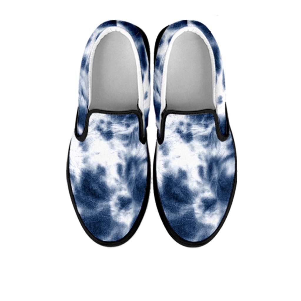Spiral Blue Tie Dye Women's Slip On Sneakers-grizzshop