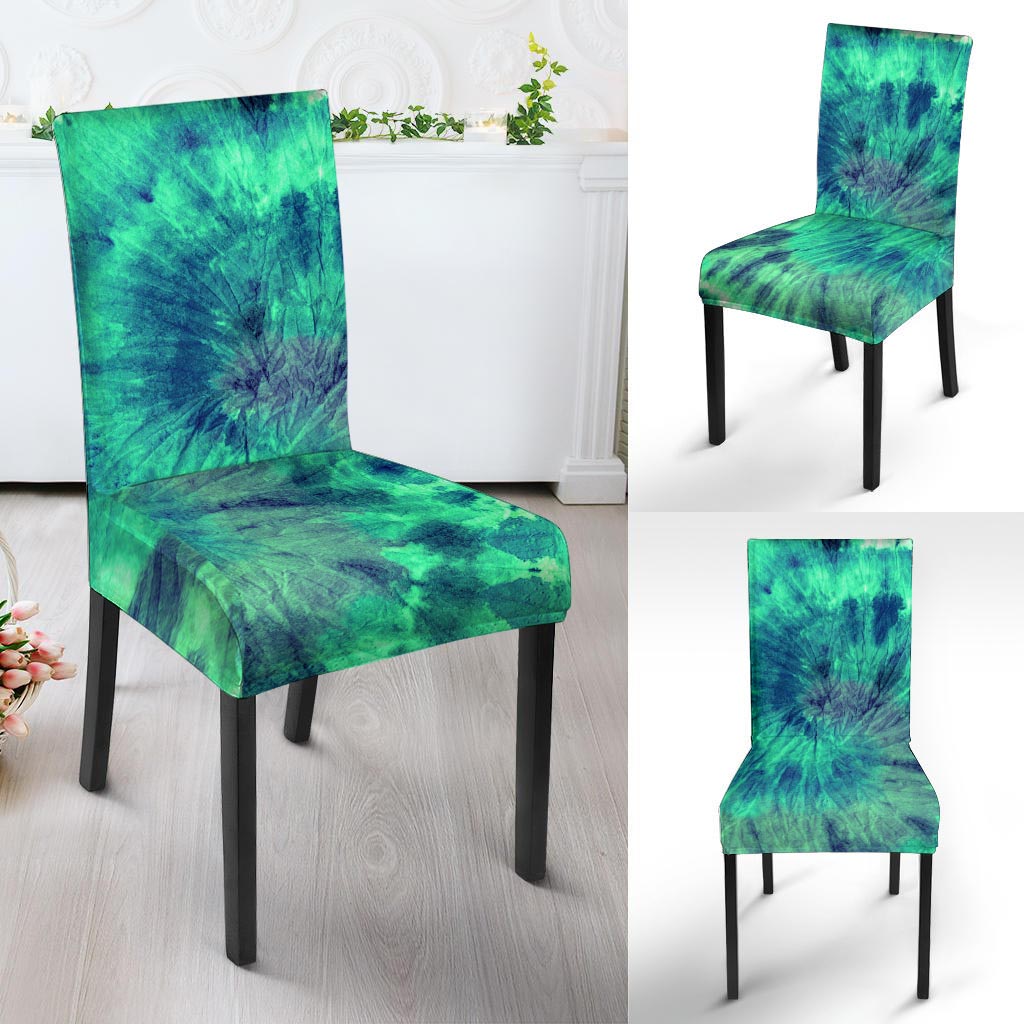 Spiral Green Tie Dye Chair Cover-grizzshop