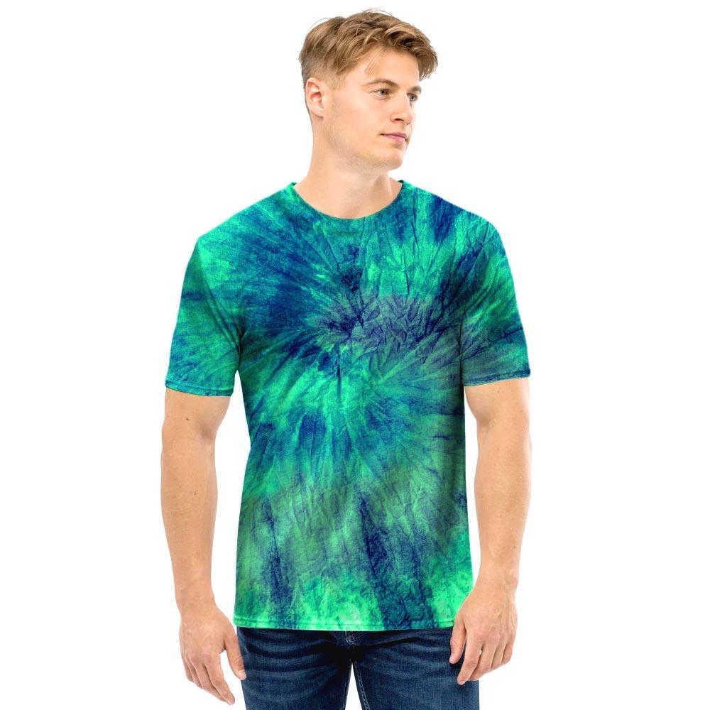 Spiral Green Tie Dye Men T Shirt-grizzshop