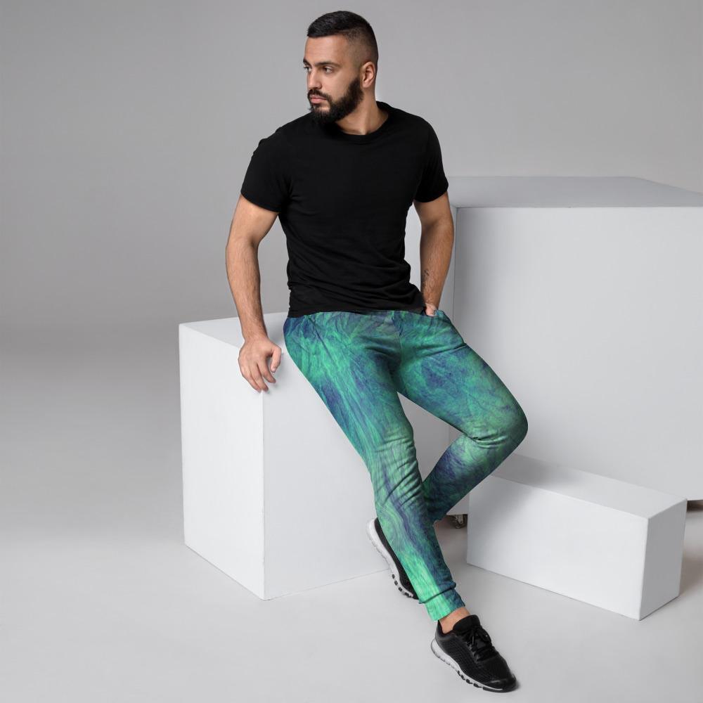 Spiral Green Tie Dye Men's Joggers-grizzshop