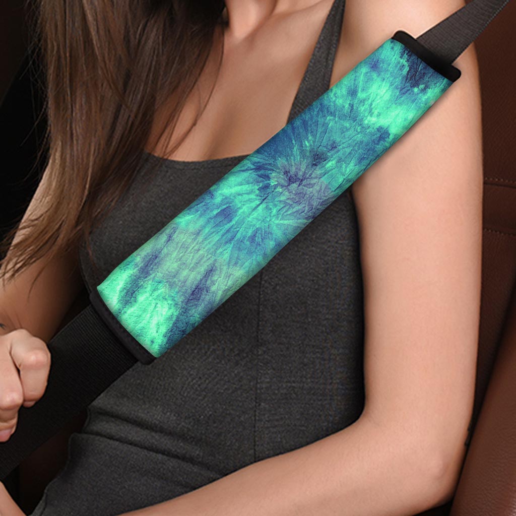 Spiral Green Tie Dye Seat Belt Cover-grizzshop