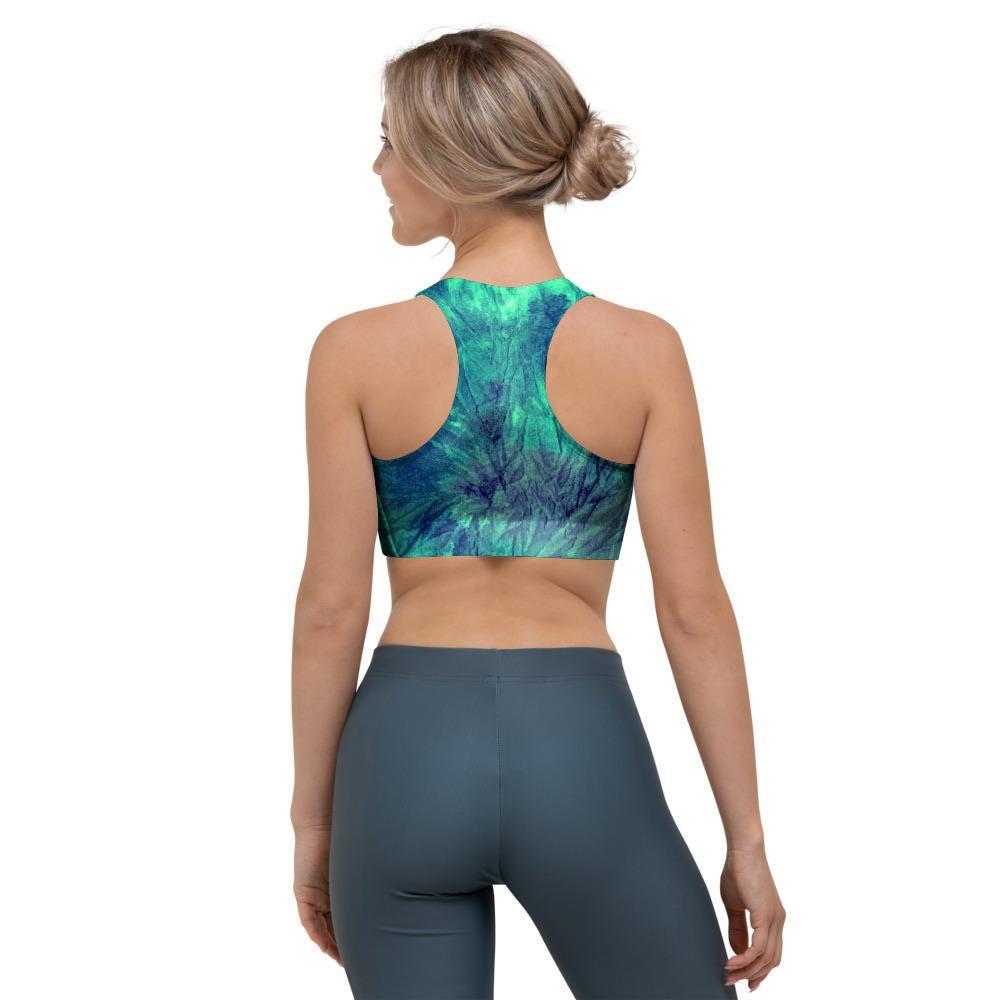Spiral Green Tie Dye Sports Bra-grizzshop