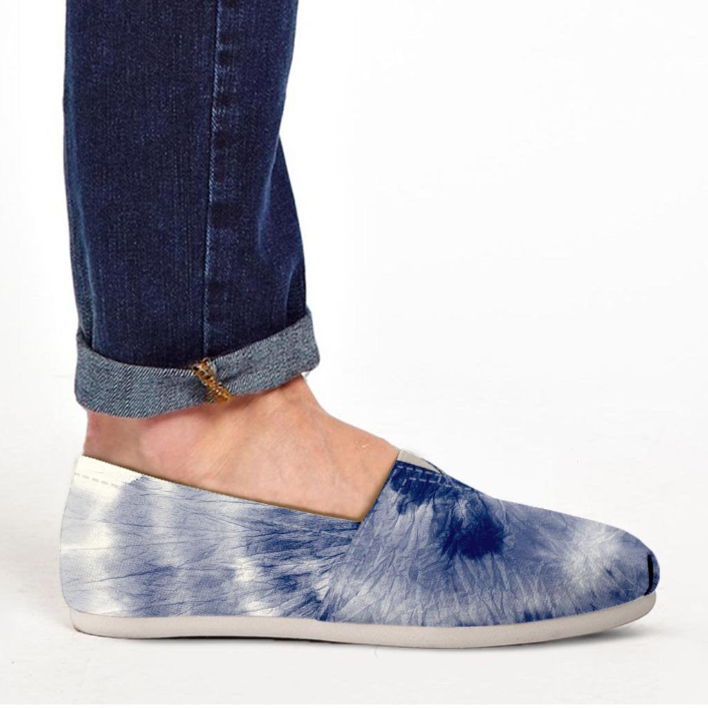 Spiral Blue Swirl Tie Die Canvas Shoes-grizzshop