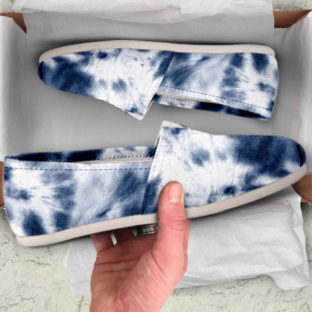 Spiral Blue Tie Dye Canvas Shoes-grizzshop