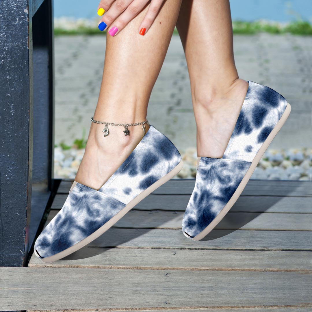 Spiral Blue Tie Dye Canvas Shoes-grizzshop